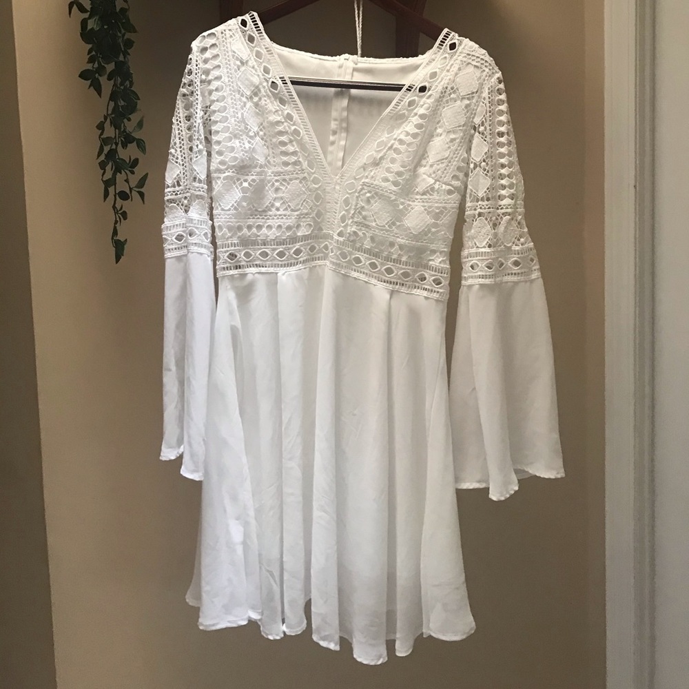White Long Sleeve Dress